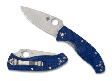Spyderco Tenacious - Plain Edge CPM-S35VN - Blue FRN - C122PBL - CLOSEOUT