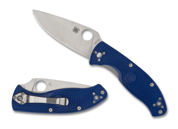 Spyderco Tenacious - Plain Edge CPM-S35VN - Blue FRN - C122PBL - CLOSEOUT
