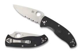 Spyderco Tenacious Lightweight - Partially Serrated Edge - Black FRN - C122PSBK - SNK/WTO - Home Office