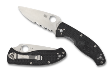 Spyderco Tenacious Lightweight - Partially Serrated Edge - Black FRN - C122PSBK