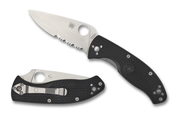 Spyderco Tenacious Lightweight - Partially Serrated Edge - Black FRN - C122PSBK