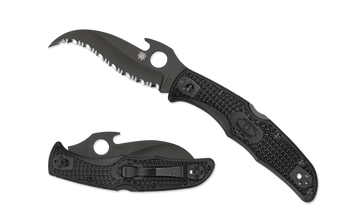 Spyderco Matriarch 2 - Emerson Opener - Black Serrated Blade - C12SBBK2W