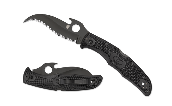 Spyderco Matriarch 2 - Emerson Opener - Black Serrated Blade - C12SBBK2W