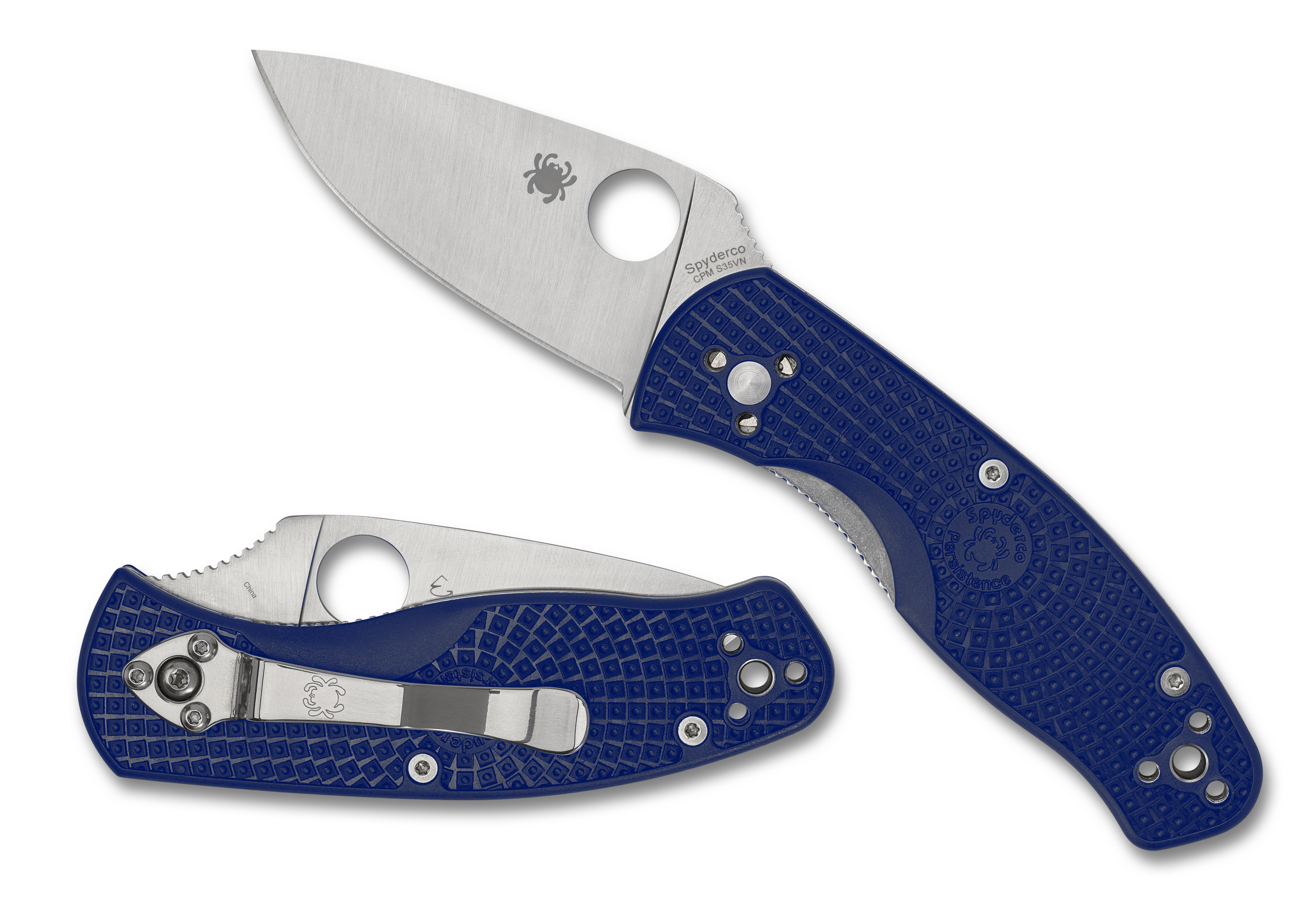Spyderco Persistence Lightweight - Blue FRN - Plain Edge CPM-S35VN Blade - C136PBL