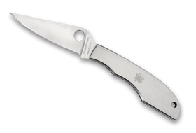 Spyderco GrassHopper - Stainless Handle - Plain Edge - C138P
