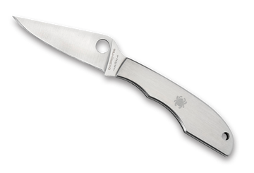 Spyderco GrassHopper - Stainless Handle - Plain Edge - C138P