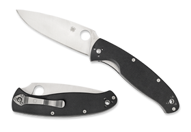 Spyderco Resilience - Black G10 Handle - Plain Edge - C142GP