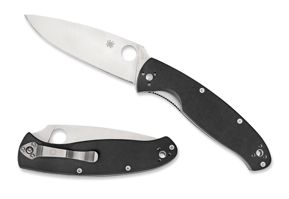 Spyderco Resilience - Black G10 Handle - Plain Edge - C142GP