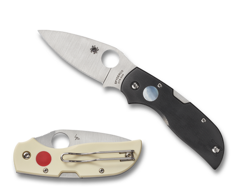 Spyderco Chaparral - Sun and Moon - Black and White G10 - Plain Edge CTS-XHP - C152GSMP - CLOSEOUT