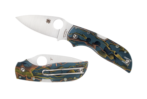 Spyderco Chaparral - Raffir Noble Brass/Acrylic - Plain Edge -  CTS-XHP - C152RNP - CLOSEOUT