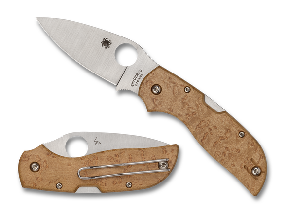 Spyderco Chaparral - Birdseye Maple Wood Handle - Plain Edge CTS-XHP - C152WDP