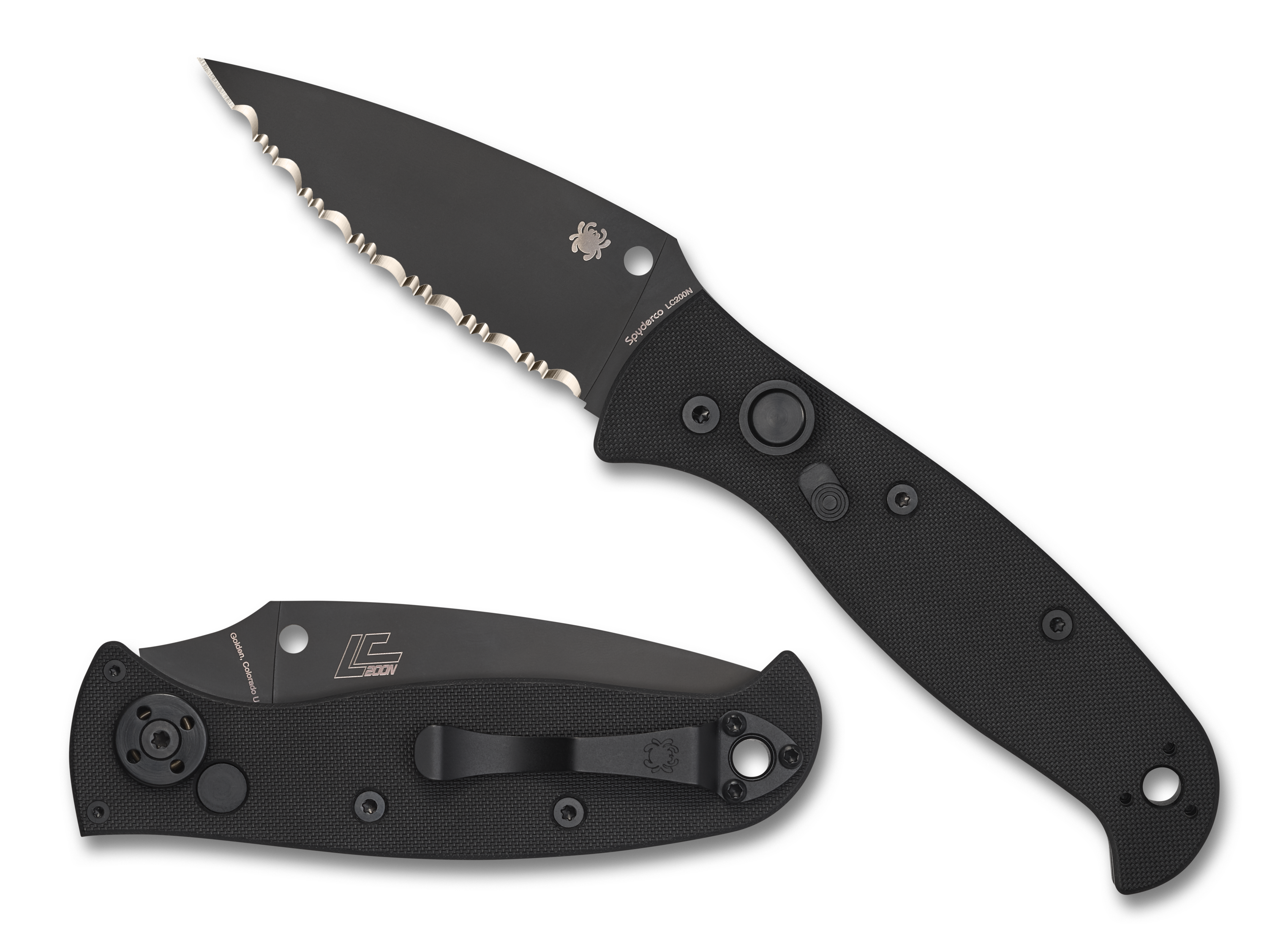 Spyderco Autonomy 2 - Automatic - Black G10 - DLC Serrated Edge LC200N Blade - C165GSBBK2