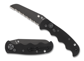 Spyderco Autonomy - Automatic - Black G10 Handle - DLC Serrated H1 Blade - C165GSBBK