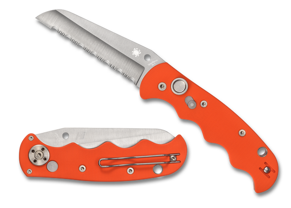 Spyderco Autonomy - Automatic - Orange G10 Handle - Serrated H1 Steel- C165GSOR