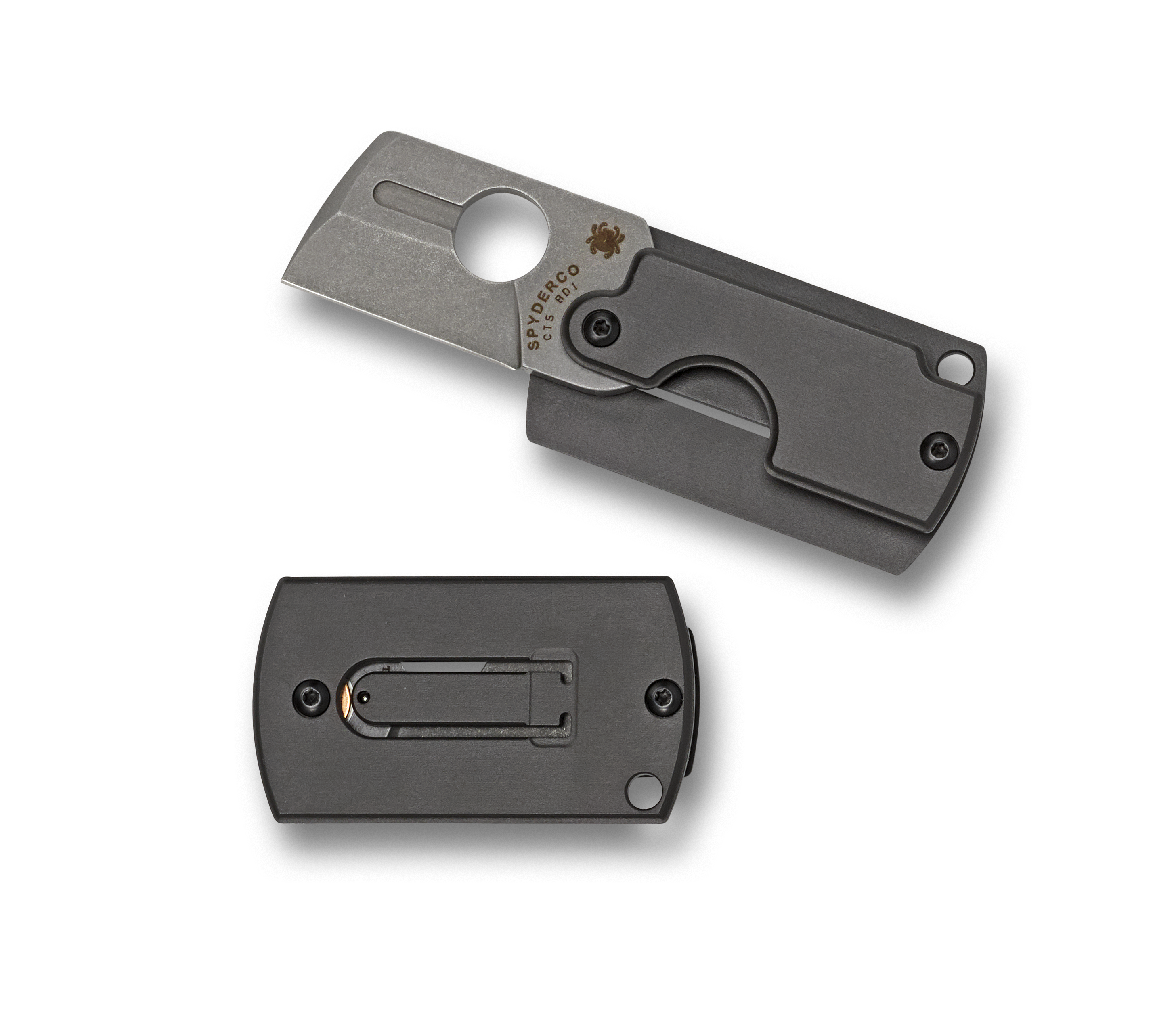 Spyderco Dogtag Folder - Grey Aluminum - CTS-BD1 Blade - C188ALP