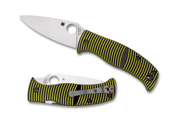 Spyderco Caribbean - Black/Yellow G10 - Plain Edge LC200N - C217GP