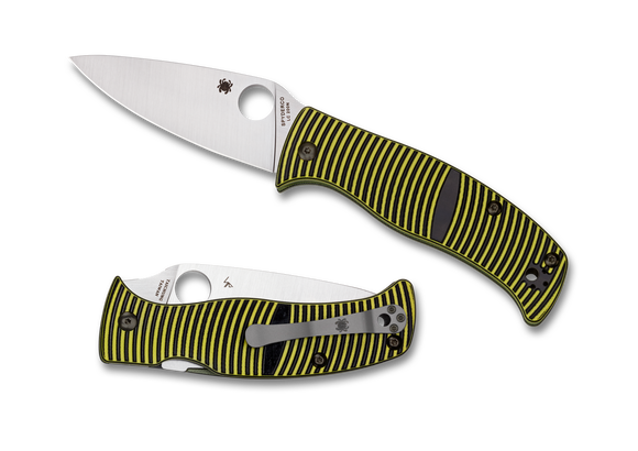 Spyderco Caribbean - Black/Yellow G10 - Plain Edge LC200N - C217GP
