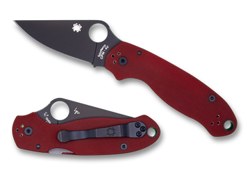 Spyderco Para 3 - St. Nick's Exclusive - Red G10 - CPM-4V Steel -  C223GPRDBK