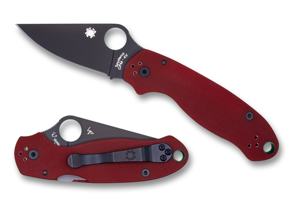 Spyderco Para 3 - St. Nick's Exclusive - Red G10 - CPM-4V Steel -  C223GPRDBK