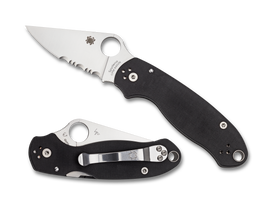 Spyderco Para 3 - Black G10 Handle - Partially Serrated Blade - C223GPS - SNK/WTO - Home Office