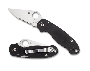 Spyderco Para 3 - Black G10 Handle - Partially Serrated Blade - C223GPS