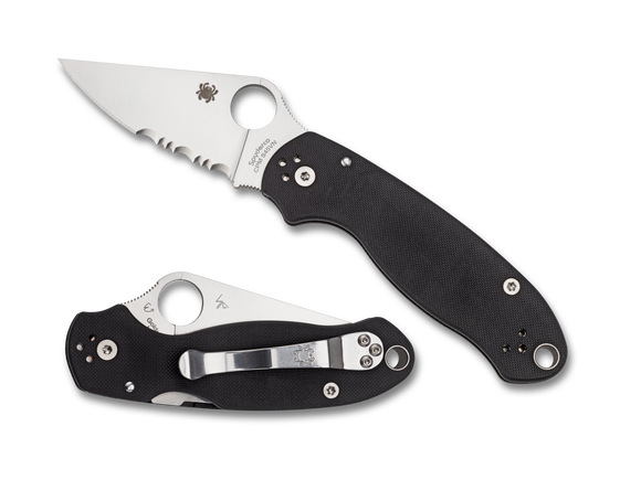 Spyderco Para 3 - Black G10 Handle - Partially Serrated Blade - C223GPS