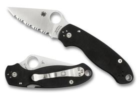 Spyderco Para 3 - Black G10 Handle - Serrated Edge - C223GS