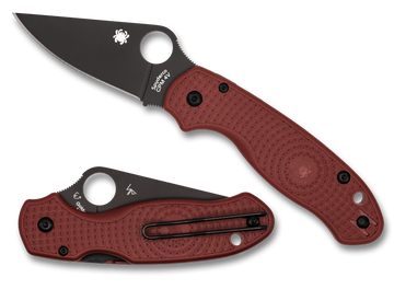 Spyderco Para 3 Lightweight - St. Nick's Exclusive - Black Hardware - Red FRN - CPM-4V - C223PRDBK
