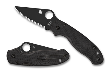 Spyderco Para 3 Lightweight - Serrated Black Blade - Black FRN - C223SBBK