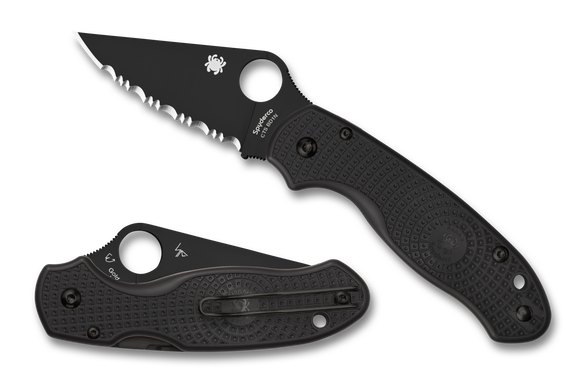 Spyderco Para 3 Lightweight - Serrated Black Blade - Black FRN - C223SBBK