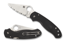Spyderco Para 3 Lightweight - Black FRN - Serrated Satin Blade - C223SBK-1
