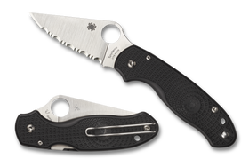 Spyderco Para 3 Lightweight - Black FRN - Serrated Satin Blade - C223SBK - SNK/WTO - Home Office