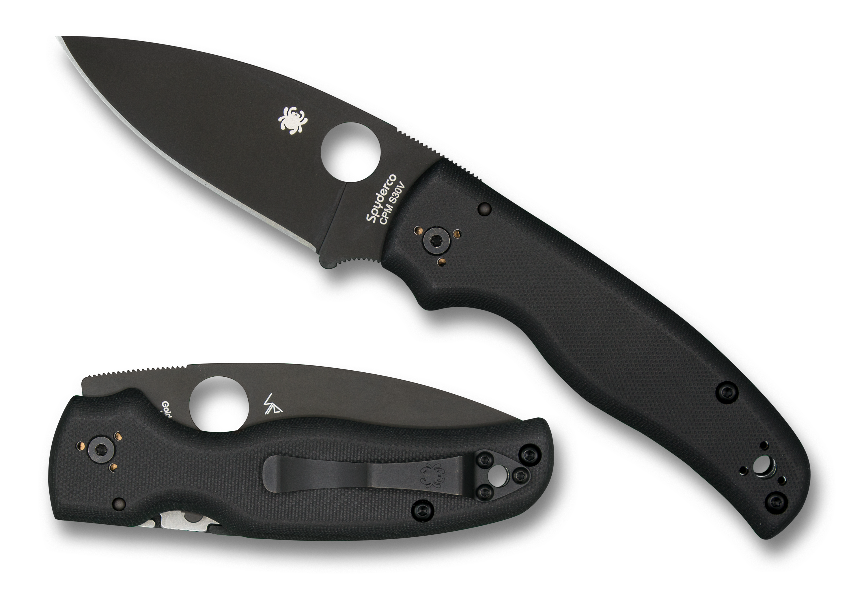 Spyderco Shaman - Plain Edge - Black Blade - Black G10 - C229GPBK