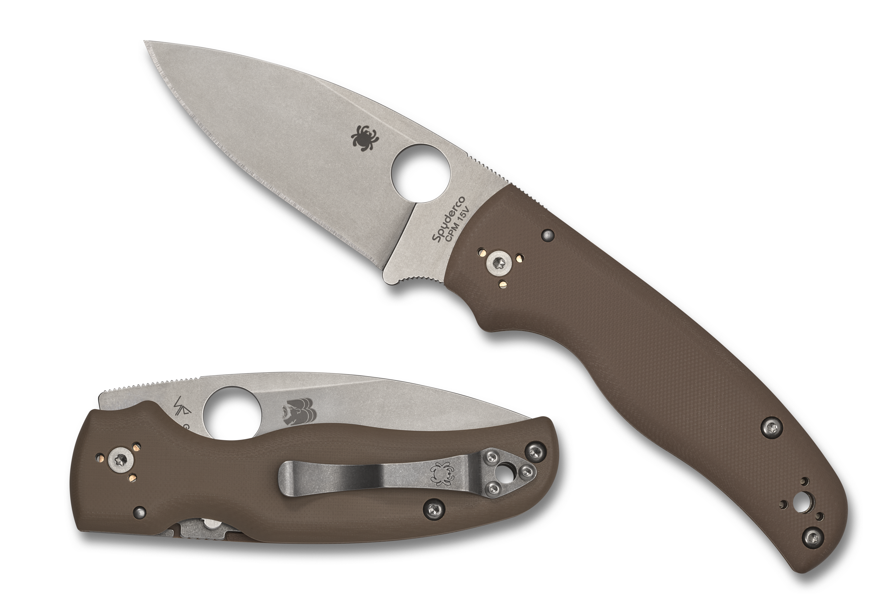 Spyderco Shaman - Sprint Run - CPM-15V - Brown G10 - C229GPBN15V