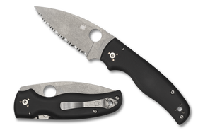 Spyderco Shaman - Serrated Edge - CPM-S30V - Black G10 - C229GS