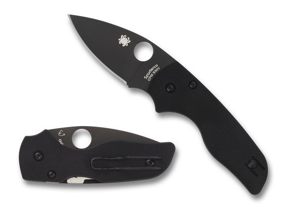 Spyderco Lil’ Native - Compression Lock - Black G10 - Plain Edge - Black Blade - C230GPBBK