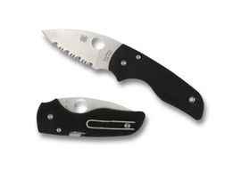 Spyderco Lil’ Native - Compression Lock - Black G10 - Serrated Edge - C230GS