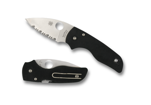 Spyderco Lil’ Native - Compression Lock - Black G10 - Serrated Edge - C230GS