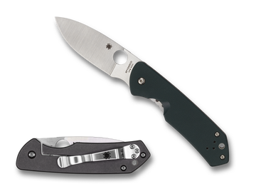 Spyderco Brouwer - Plain Titanium/Green G10 - CPM-S30V - C232GTIP