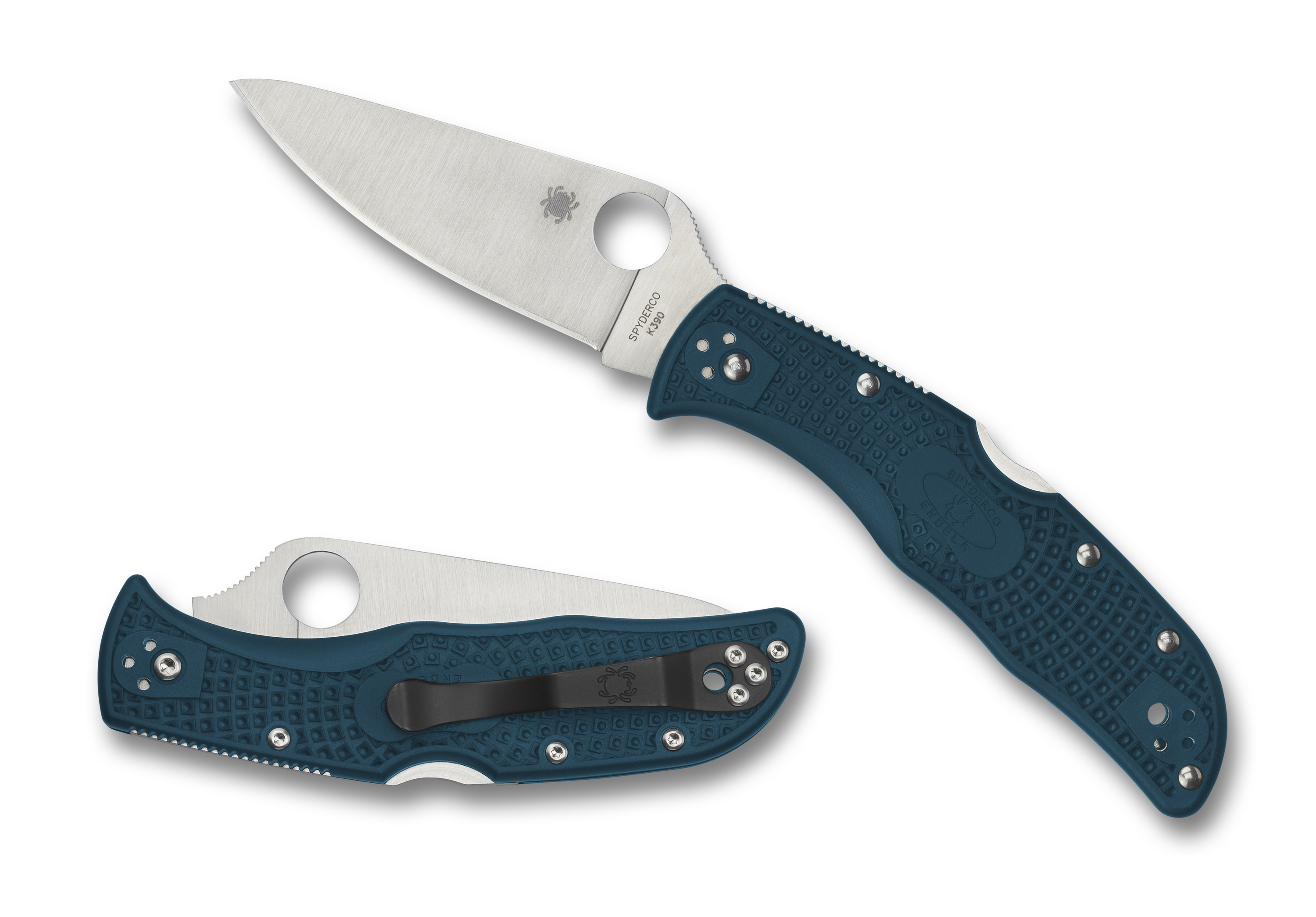 Spyderco Endela - Blue FRN - K390 Steel - Plain Edge - C243FPK390