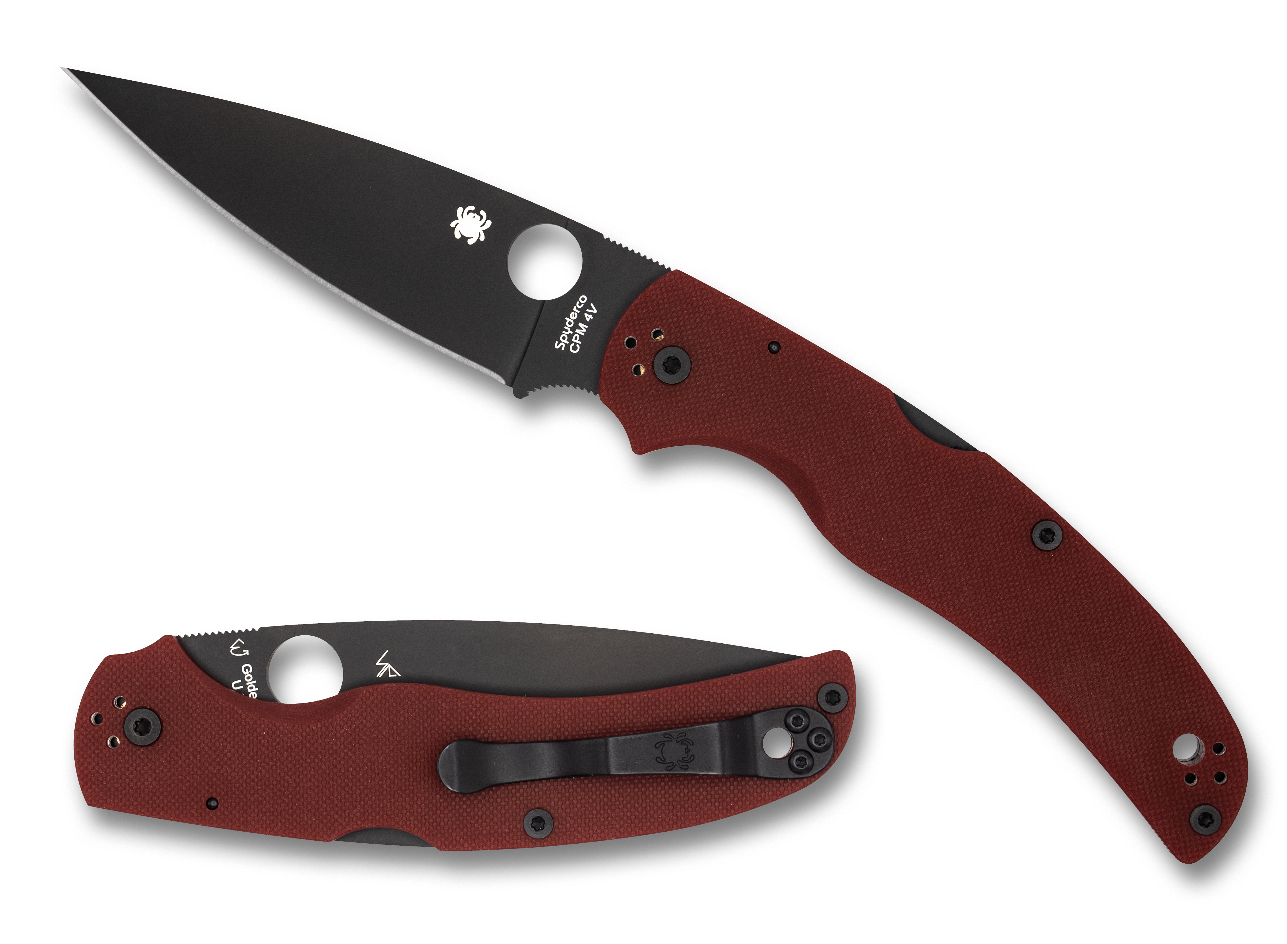 Spyderco Native Chief - St. Nick's Exclusive - Black Hardware - Red G10 - CPM-4V - C244GPRDBK