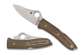 Spyderco SpyOpera - Brown Canvas Micarta - M390 - C255CMP