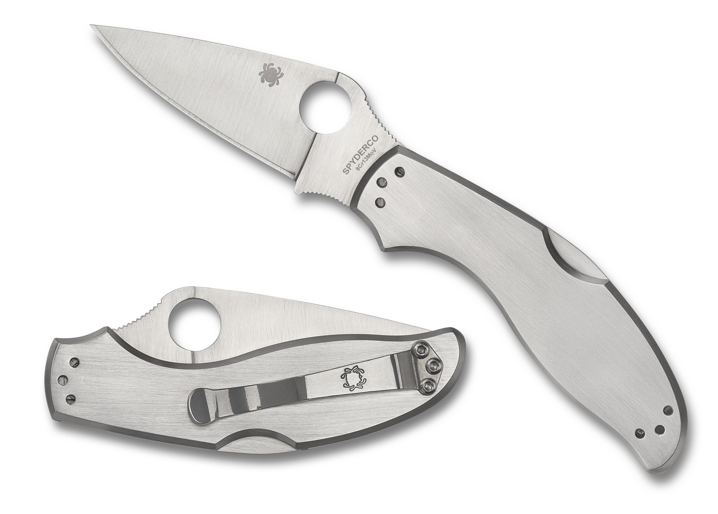 Spyderco UpTern - Satin 8Cr13MoV Blade - Stainless Handle - C261P