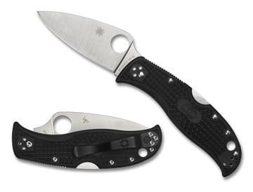 Spyderco LeafJumper - Flat Ground - Plain Edge - Black FRN - C262PBK - CLOSEOUT