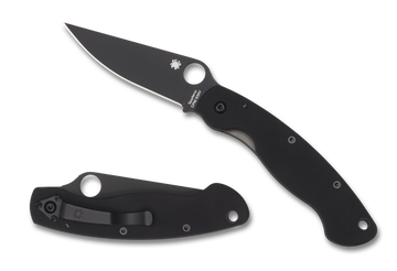 Spyderco Military - DLC Plain Edge Blade - Black G10 - C36GPBK