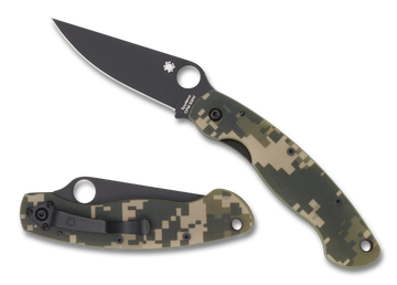 Spyderco Military - DLC Plain Edge Blade - Camo G10 - C36GPCMOBK