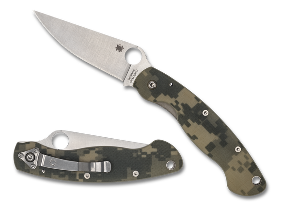 Spyderco Military - Plain Edge - Camo G10 - C36GPCMO