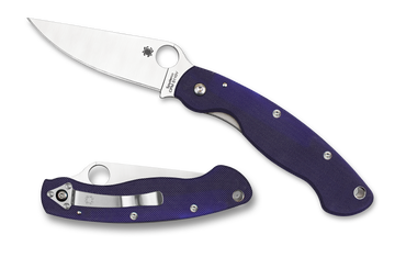Spyderco Military - Plain Edge - Purple/Blue G10 - CPM-S110V - C36GPDBL