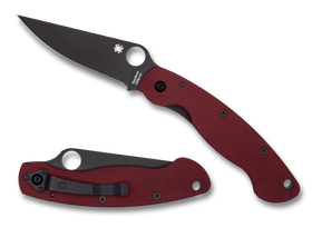 Spyderco Military - Red G10 - Black CPM-4V Blade - St. Nick's Knives Exclusive - C36GPRD4VBK