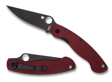 Spyderco Military - Red G10 - Black CPM-4V Blade - St. Nick's Knives Exclusive - C36GPRD4VBK